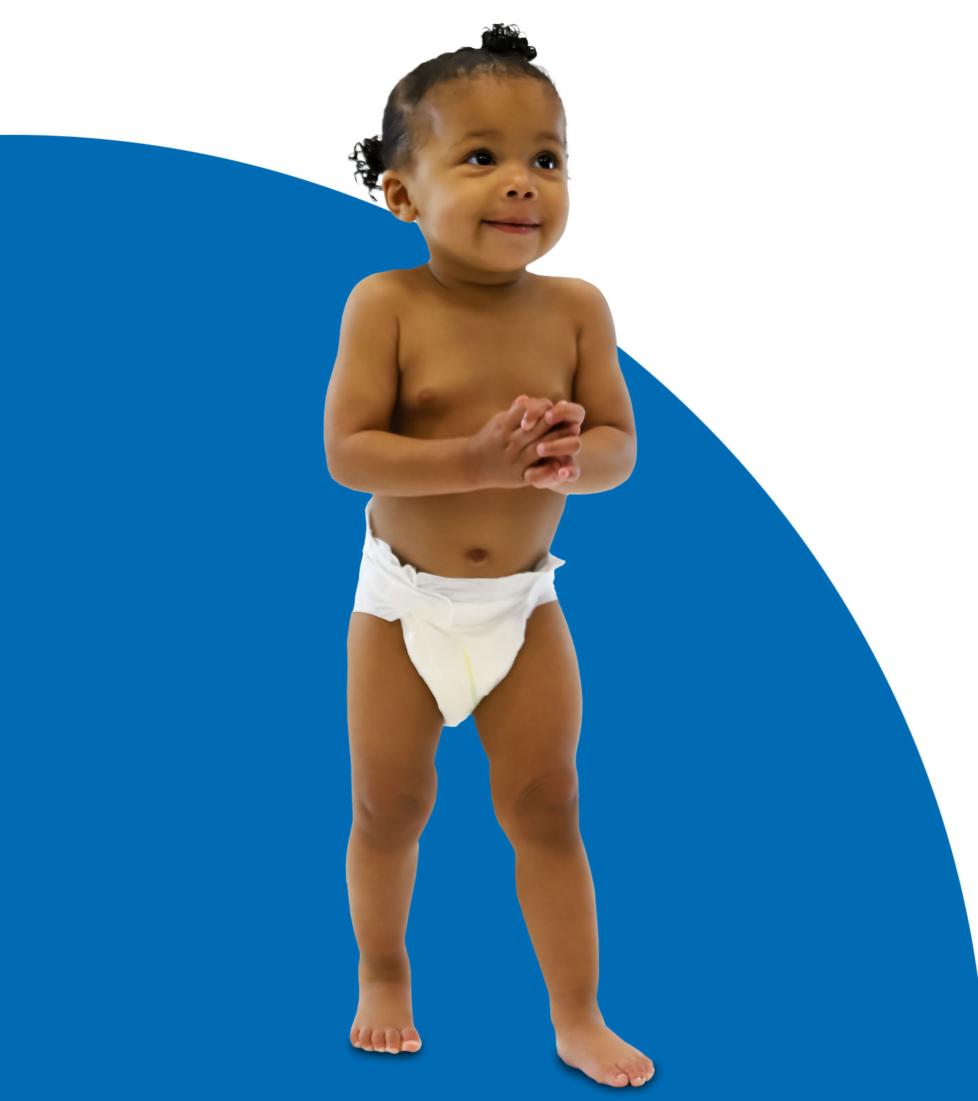 diaperneed_blue Baby standing on blue circle